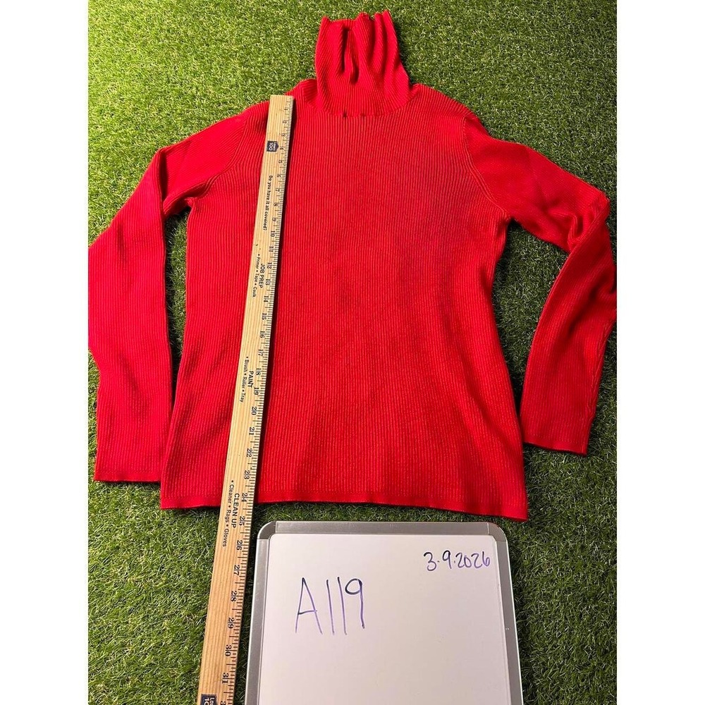 Time and Tru Women's Red Ribbed Turtleneck Sweater‎ XXL